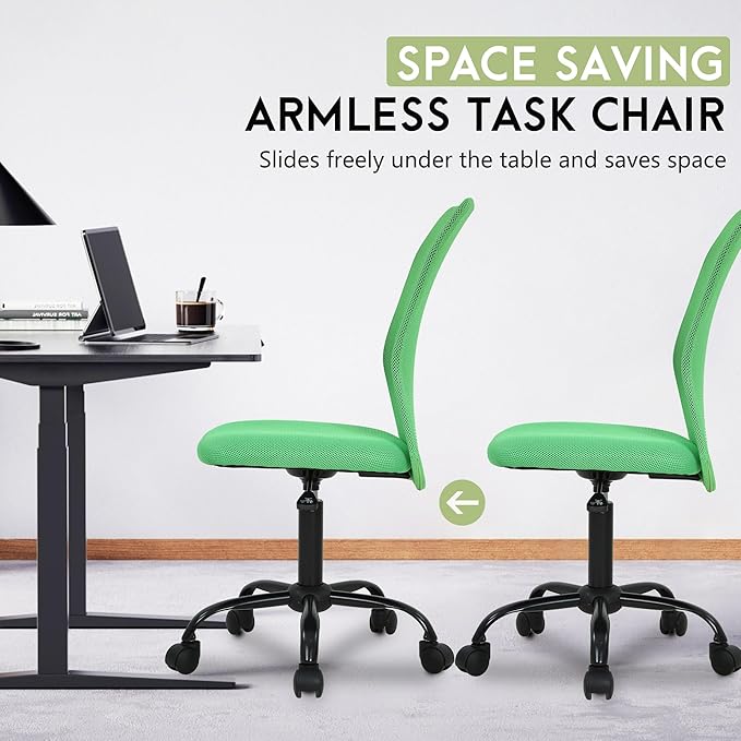 BestOffice Ergonomic Office Chair Desk Chair Mesh Computer Chair Armless Back Support Modern Executive Rolling Swivel Chair with Lumbar Support(Green)