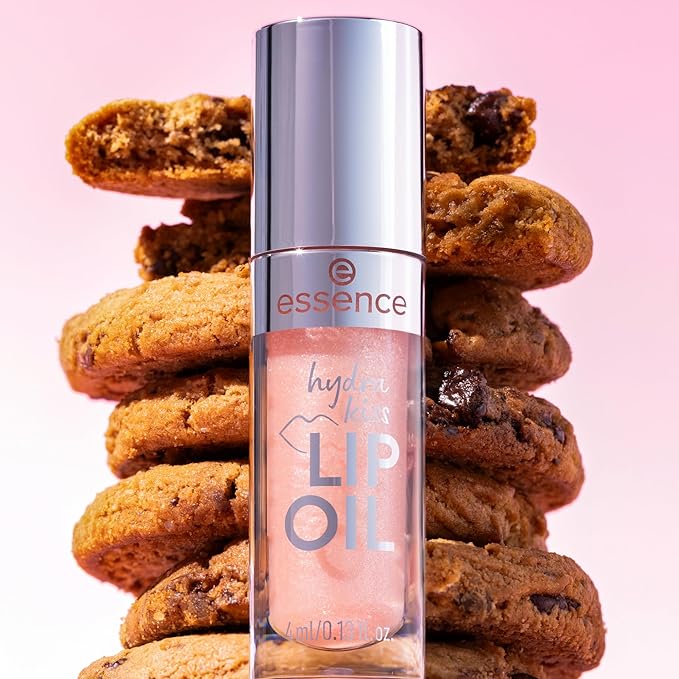 essence | Hydra Kiss Lip Oil |Intense Hydration & Glossy Finish | Infused with Hyaluronic Acid, Vitamin E & Jojoba Oil | Vegan & Cruelty Free (09 | Cookie Sparkle)