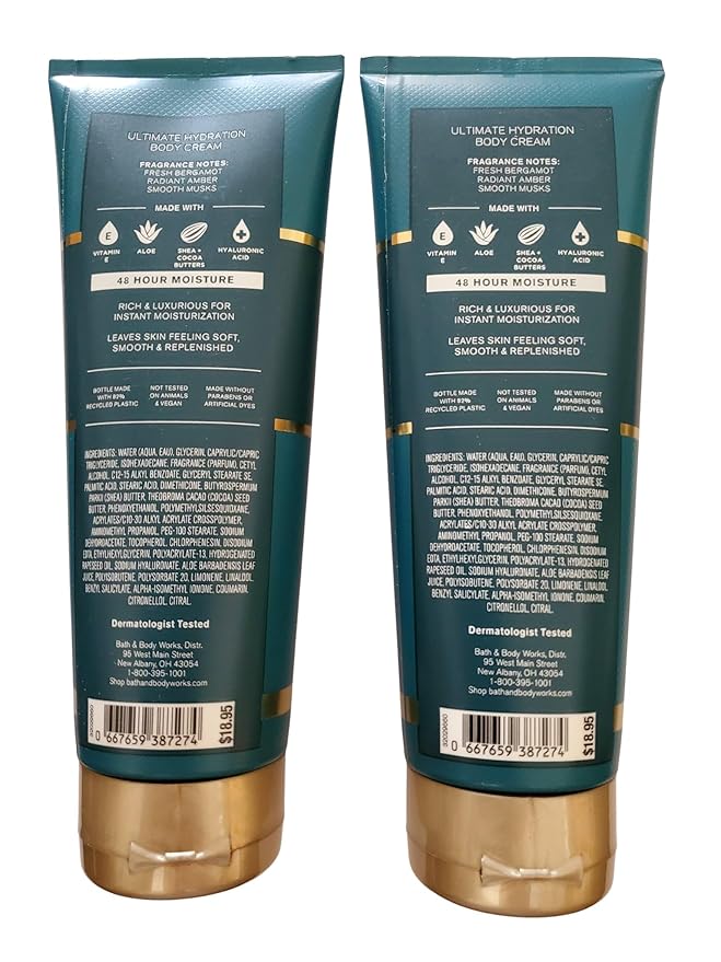 Bath & Body Works Mediterranean Mirage Ultimate Hydration Body Cream 8 Ounces Pack of 2