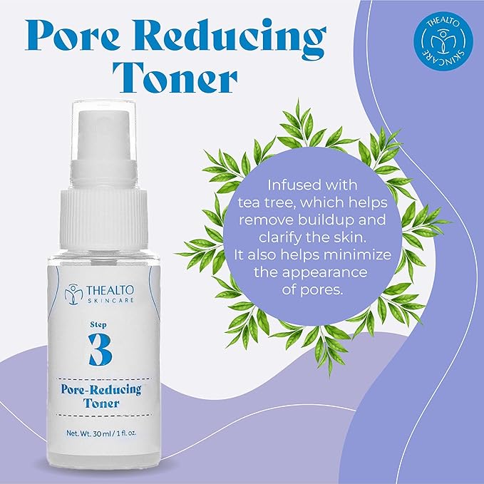 Blackhead Remover and Pore Minimizer Kit - Includes 10 Black Head Removing Nose Strips, 10 Exfoliating Cotton Swabs, 1 1 oz. Pore Reducing Facial Toner - Made with Witch Hazel and Natural Plant Extracts