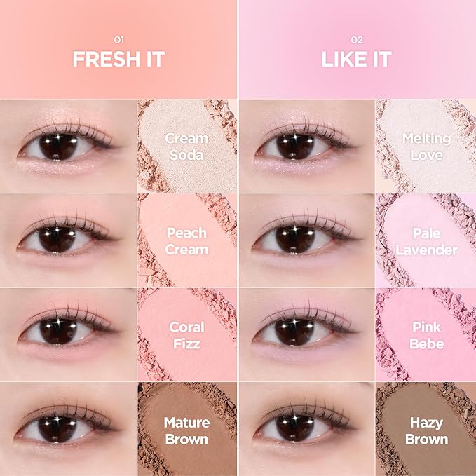 lilybyred Mood It Palette | 4-Shade Korean Eyeshadow Palette, Pre-Matched Personal Tone, Soft Blending, Buildable Coverage, Matte & Shimmer Finish, Daily Wear, Compact Size, 0.11 oz. (01 Fresh It)