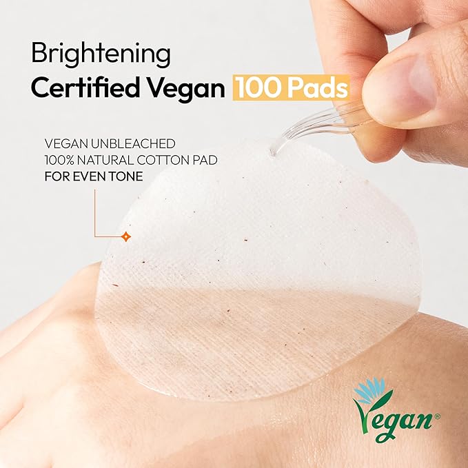 FreeGo Pure Vitamin C Daily Brightening Pad (100 Pads), K-Beauty Korean Skincare Facial Toner Pads for Uneven Hyperpigmented Skin, Instant Brightening & Transparency, Korean Skin Care for Dark Spots