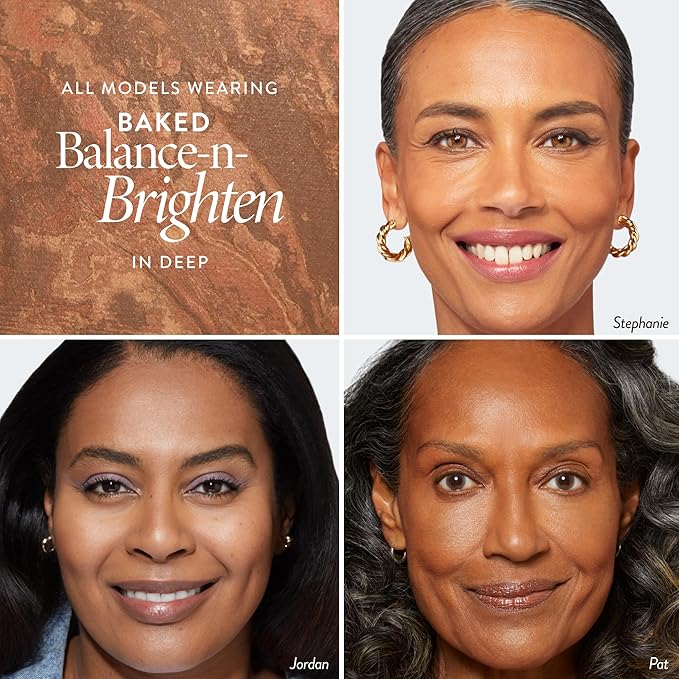 LAURA GELLER NEW YORK Baked Balance-n-Brighten Foundation with Kabuki Brush Makeup Set, Deep