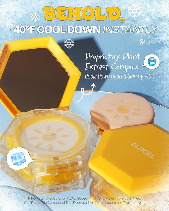 Pang Pang Sun Cushion Plus Refill - Korean Hypoallergenic & Cooling Face Sunscreen with Puff Sponge - Broad Spectrum SPF50+ PA++++ (0.53 oz)