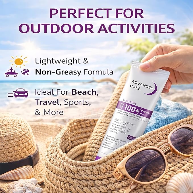 2 Pack SPF 100+ Sunscreen For Outdoor Sport - Face & Body Lotion, Broad Spectrum UVA/UVB PA+++, Water Resistant, Soothing Daily Care, 2 x 80g (160g Total)