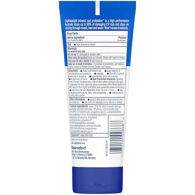 Coppertone Sport Mineral Face Sunscreen Lotion SPF 50 | Zinc Oxide Mineral Sunscreen | 2.5oz