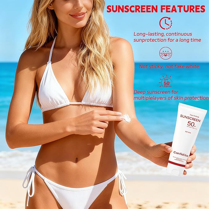 Tallow Sunscreen SPF 50 – Natural Face & Body Sunblock with Grass-Fed Tallow, Water Resistant, Non-Greasy Lightweight Formula for Sensitive Skin Hydration – 2.3 Fl Oz