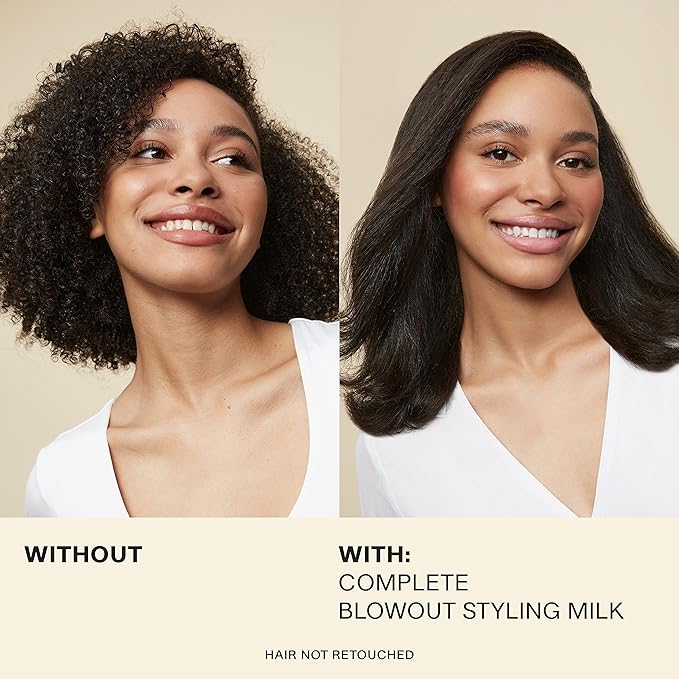 JVN Complete Blowout Styling Milk, 0.84 Fl Oz, Travel Size, Frizz Fighting, Heat Activated Style Extending Hair Cream and Heat Protectant, Hair Care for Women and Men, Silicone Free