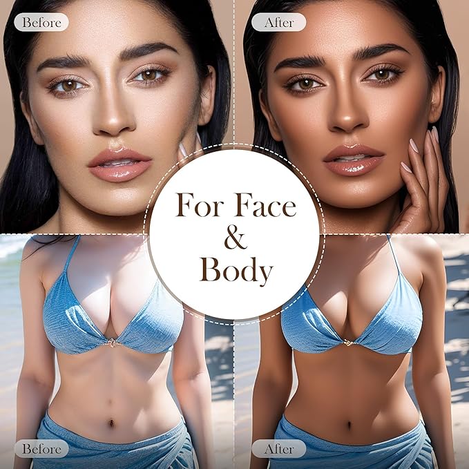 Self Tanning Drops:Customizable Sunless Tanning from Light Glow to Dark Bronze,Rich in Natural Ingredients for Caring Skin,No Skin Damage and Change Easily