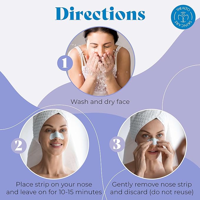 Blackhead Remover and Pore Minimizer Kit - Includes 10 Black Head Removing Nose Strips, 10 Exfoliating Cotton Swabs, 1 1 oz. Pore Reducing Facial Toner - Made with Witch Hazel and Natural Plant Extracts
