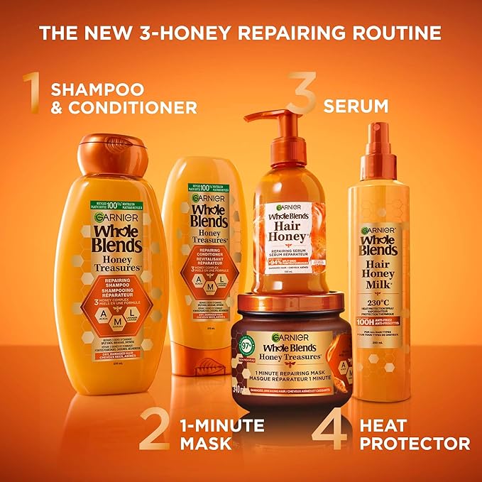 Garnier Whole Blends Repairing Conditioner Honey Treasures, Damaged Hair, 22 fl; oz.