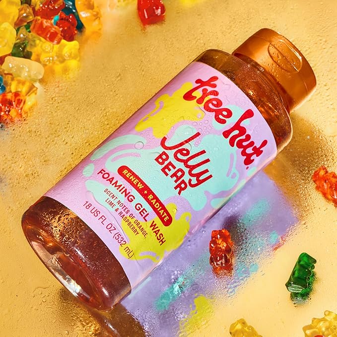 Tree Hut Jelly Bear Foaming Gel Body Wash, Hydrating & Moisturizing Shower Gel for Soft, Smooth, Glowing Skin, Sweet Candy Scent, 18 fl oz