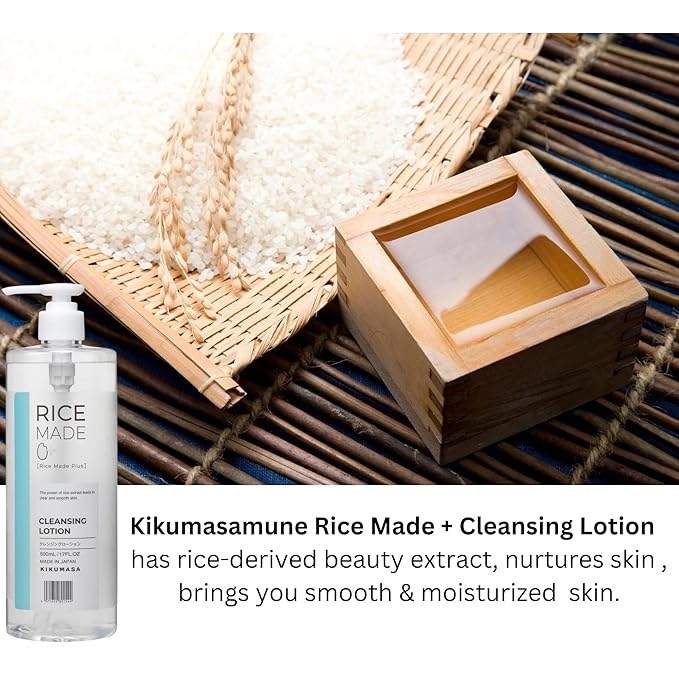Kikumasamune 4-in-1 Rice Makeup Remover Face Wash + Facial Toner + Face Exfoliant for Women & Men, Oil Free Makeup Remover with Sake Rice Extract, Ceramides & Fruit Extracts in Japan 16.9 fl oz