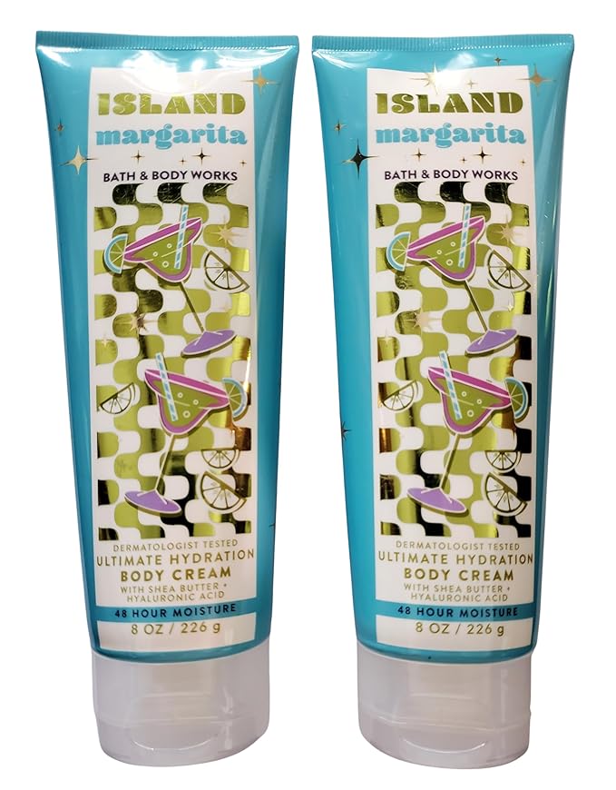 Bath & Body Works Women's Island Margarita Ultimate Hydration Body Cream 8 Ounces Pack of 2