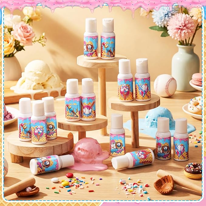 Demissle 24 Pcs Ice Cream Drip Baseball Mini Sunscreen Bulk SPF 30 Travel Size Sunscreen Ice Cream Drip Baseball Stuff Party Favors for Birthday Sports Team Summer Gifts, 1 Fl. oz