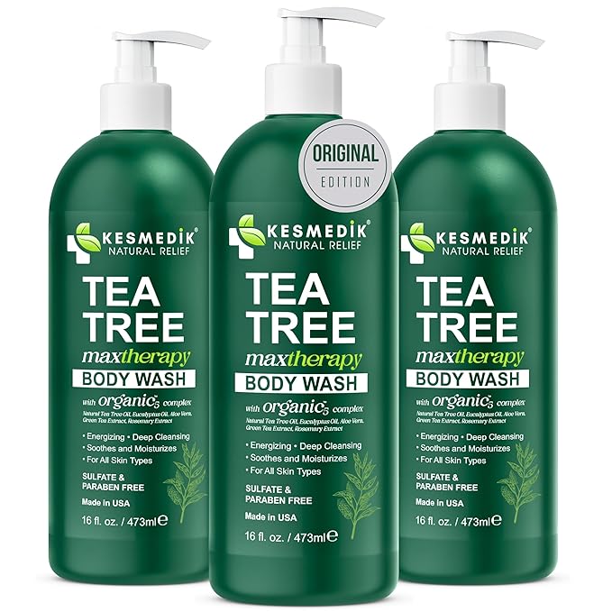 Tea Tree Body Wash Var (16 Fl Oz (Pack of 3), Tea Tree & Eucalyptus)
