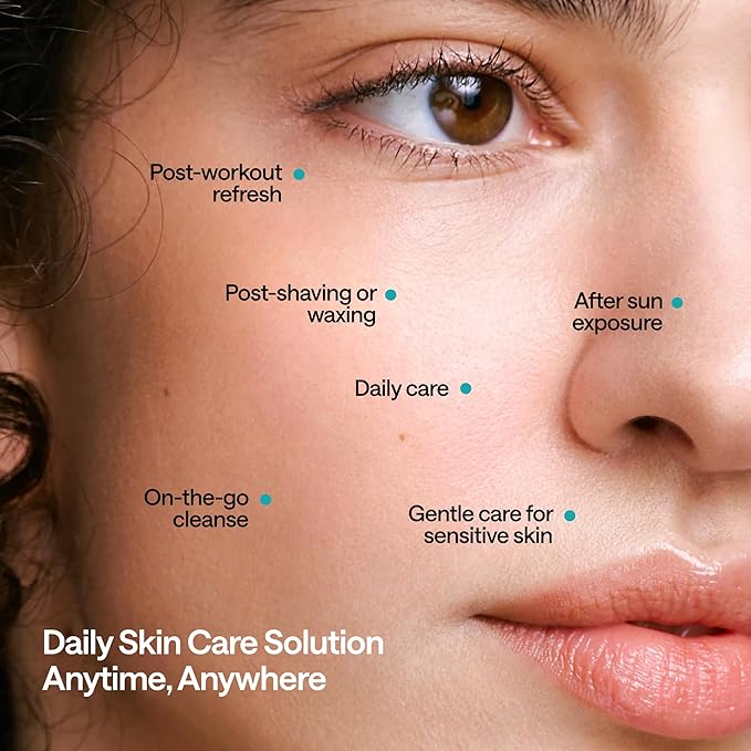 Hypochlorous Acid Spray for Face and Skin - Body & Facial Toner for Acne - Eyelid Cleanser - Moisturizing Face Spray Mist Hydrating - 6.8 Fl Oz - 12 Blemish Patches