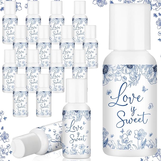 24 Pcs Something Blue Before I Do Bridal Shower Travel Size Mini Sunscreen Bulk SPF30+ Sunscreen Blue Flowers Love Is Sweet Wedding Party Favors for Guests Thank You Gifts, 1 Fl. oz