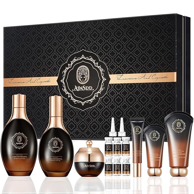 Anti-Aging Skin Care Set,12PCS Face Care Kit with Cleanser, Toner,Serum,Freeze-Dried Powder, Eye Cream,Face Cream & BB Cream | Deep Hydration,Firming & Brightening Skincare Gift Set for Women