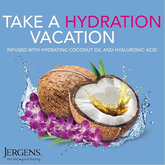 Jergens Wet Skin Body Moisturizer with Coconut Oil,In Shower Lotion for Dry Skin,Fast-Absorbing,Non-Sticky,Dermatologist Tested,10 Oz,(Pack of 6)
