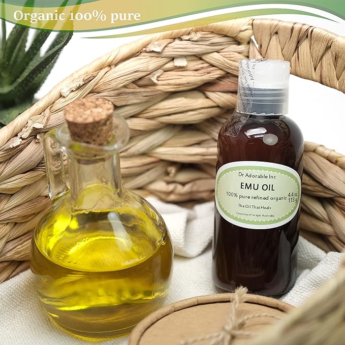 Dr Adorable - 4 oz - Australian Emu Oil - 100% Pure Natural Triple Refined Organic