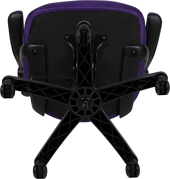 Flash Furniture Porter High-Back Swivel Office Chair with Adjustable Lumbar Support and Seat Height, Ergonomic Mesh Desk Chair with Flip-Up Armrests, Purple/Black