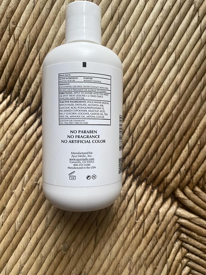 Ayur-Medic Resurfacing Toner – Gentle Facial Exfoliator That Hydrates Skin and Promotes a Fresh, Radiant Complexion, 8 oz