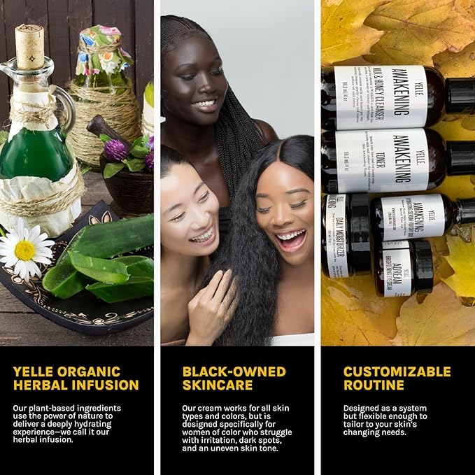 Yelle. Skincare – Complete Skincare System – 5-Piece Travel Kit for Hydration, Brightening, and Skin Balance – Includes Cleanser, Toner, Moisturizer, Serum & Eye Cream – For Dry Skin