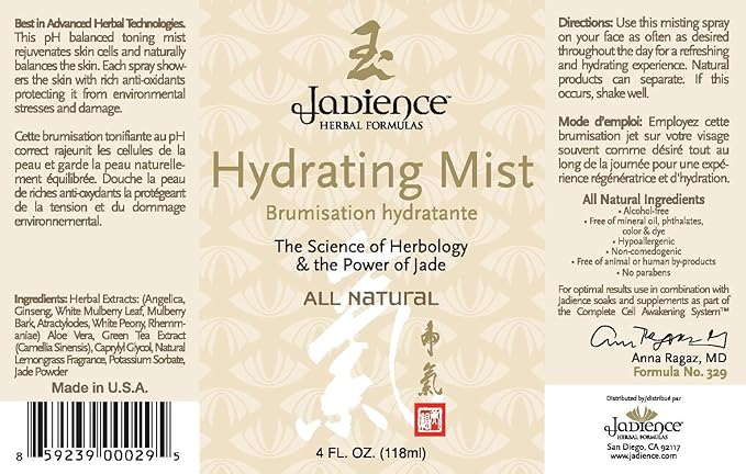 Jadience Pore Minimizer Hydrating Facial Mist: 4oz | Anti-Aging Natural Skin Care Product | Anti Wrinkle Anti Blemish | Helps Get Rid of Age Spots & Sun Spots | Acne Treatment | Non-Comedogenic