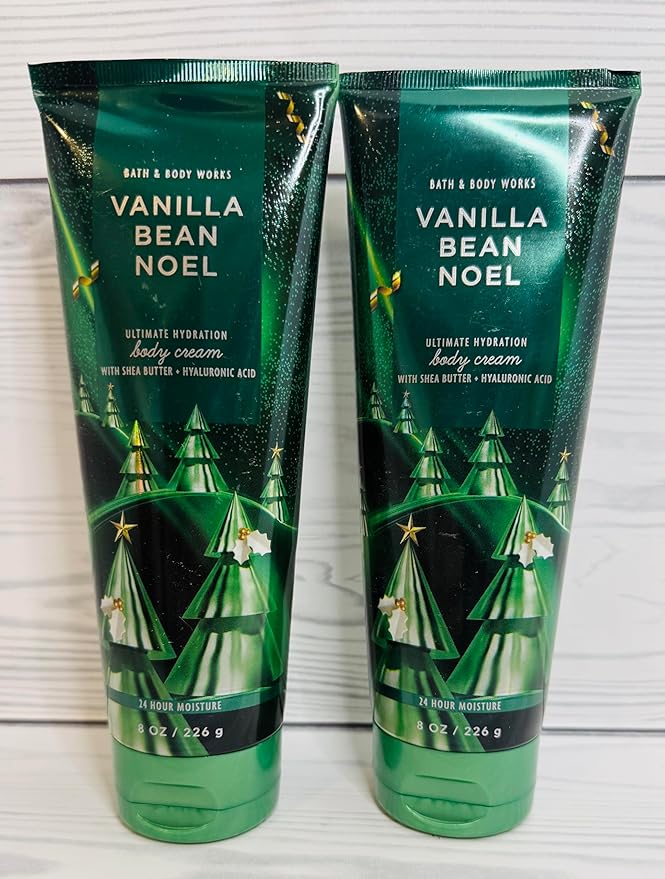 Bath & Body Works Women's Vanilla Bean Noel Ultimate Hydration Body Cream 8 Ounces Pack of 2