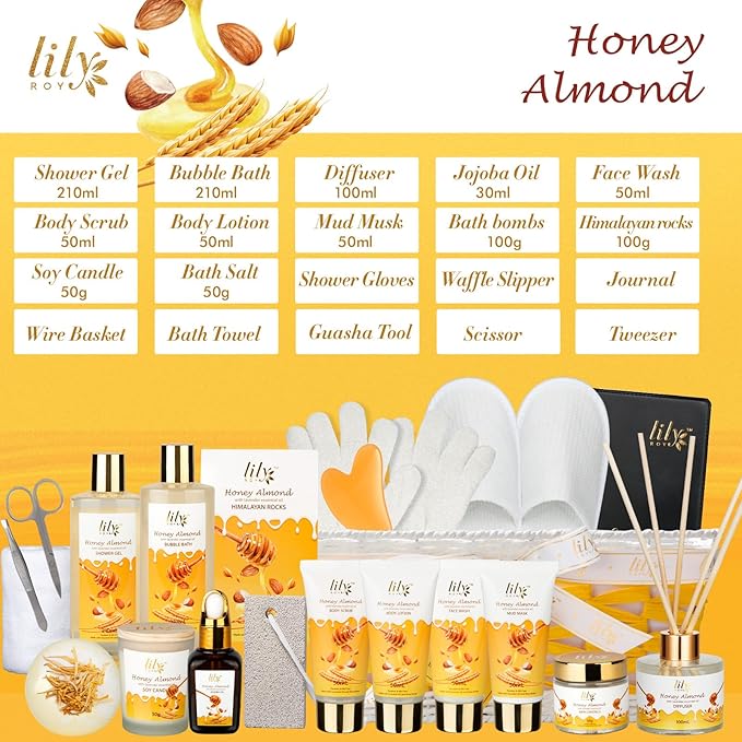 Mothers Day Gifts for Women - 21Piece Luxury Bath and Body Gift Basket Set for Women Men Spa Gift Baskets Set Self Care Gift | Valentines Day, Birthday Gifts, Christmas Gift Sets for Her & Him