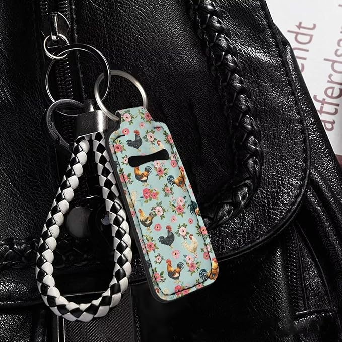 Lipstick Holder Keychain, Cute Keychains for Lip Balm Holder, Neoprene Lipstick Sleeve Pouch for Women Men Teens