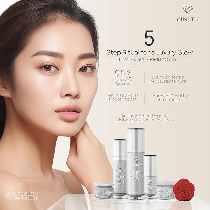 6-Step Korean Anti-Aging Skincare Set + Sonic Brush | Retinol, Vitamin C, Collagen, Snail Mucin | Mother's Day Gift for Women | Complete Facial Routine System
