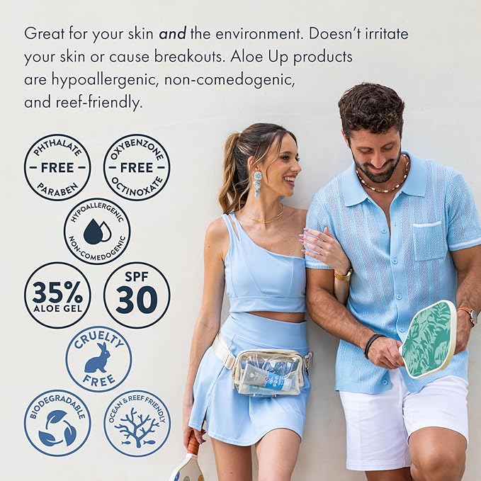 Aloe Up Sport Sunscreen Body Lotion SPF 15 - Broad Spectrum Sunblock With Hydrating Aloe Vera Gel - Non-Greasy,skin sun protection No White Cast - Reef Friendly sunscreen- Fragrance-Free - 6 Oz
