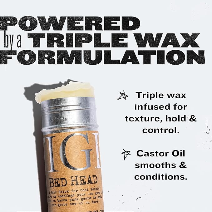 Bed Head by TIGI Hair Wax Stick – Professional Hair Styling Wax for High-Definition Texture & All-Day, Humidity-Resistant Hold, 2.57 oz