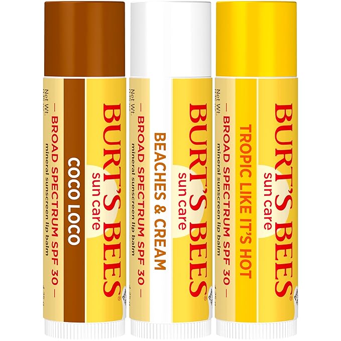 Burt's Bees Easter Basket Stuffers, Lip Balm Party Pack - Birthday Cake, Waffle Cone, Strawberry Shortcake, Cookies & Cream, All Day Moisturizer, Natural Origin Lip Treatment, 4 Tubes, 0.15 oz.