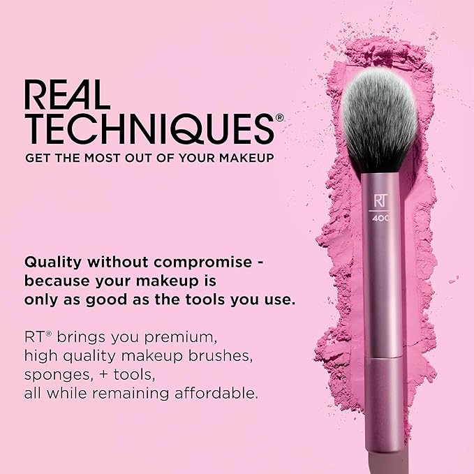 Real Techniques Double Time Brush + Lash 4 Piece Set, Dual-Ended Eye Makeup Brushes For Eyeshadow & Brows, Travel-Friendly Brush Caps For Storage, Eyelash Curler Included, Cruelty-Free