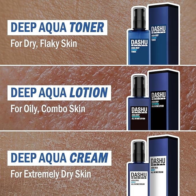 DASHU Mens Aqua Deep Potent Toner 5.17fl oz – Facial Toner, Tightens pores, All Skin Types, Recondition and purify Skin, Anti-Aging, Dead Skin Care, Moisturizing