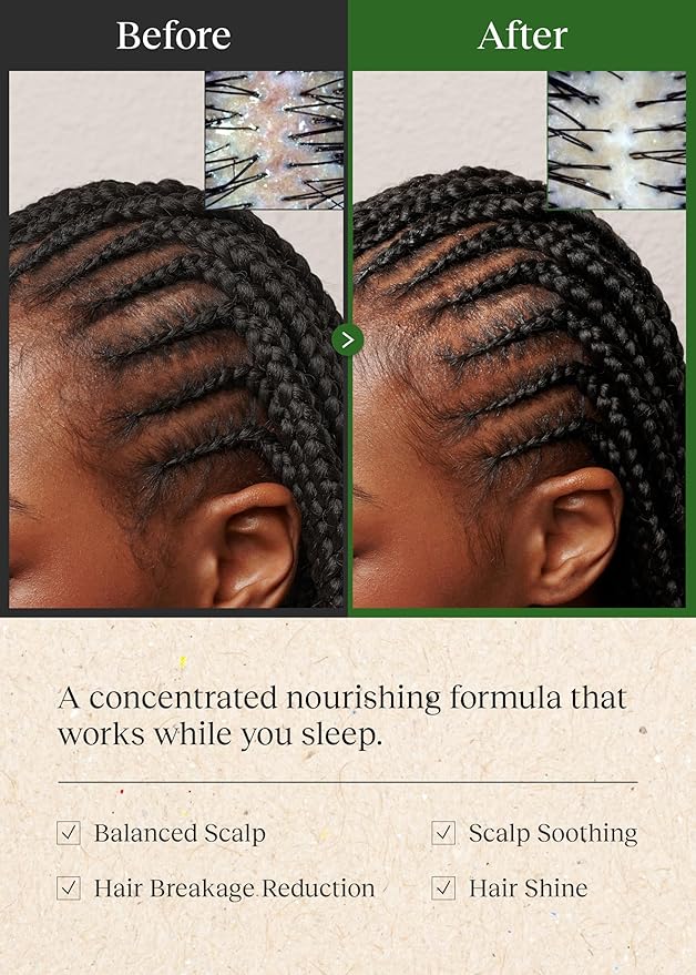 Braid Rev Scalp Sleeping Oil Balm, Korean Scalp Treatment, Balm-to-Oil Formula, Nourishing for Dry Scalp with Coconut & Shea Butter, Reduces Excess Sebum & Strengthens Hair Roots, 2.65 oz