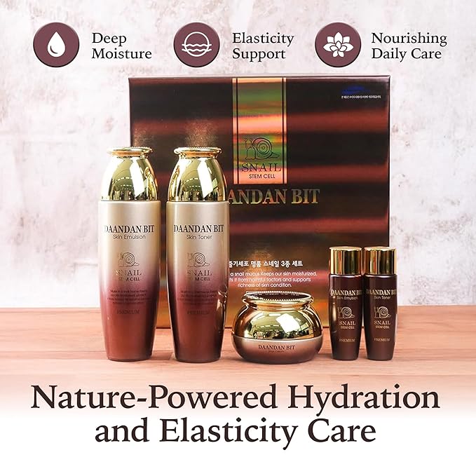 Jigott - Daandan Bit Royal Premium Snail 3 Set, Snail Skin Toner 150ml, Snail Skin Emulsion 150ml, Snail Firming Cream 50ml, Snail Skin Toner Sample 30ml, Snail Skin Emulsion 30ml