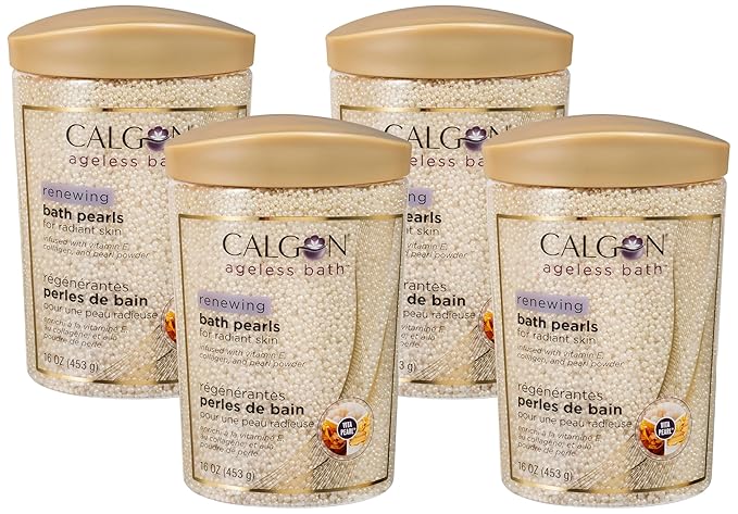 Calgon Ageless Bath Series Renewing Pearls, 16 oz. (Pack of 4)
