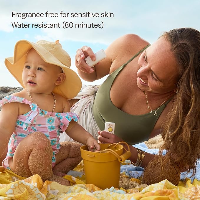 Sun Bum Baby Bum Mineral SPF 50 Sunscreen Stick - Hawaii 104 Act Compliant (Without Octinoxate & Oxybenzone) - UVA/UVB Face and Body Protection - Unscented for Sensitive Skin - Travel Size - 0.45 Oz