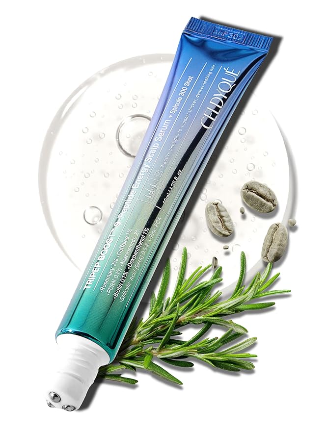 9-Peptide Hair Growth Scalp Care Serum - Rosemary 2% Caffeine 1% PDRN & Spicule 300, Roll-On Type | Root Enhancer Thicker Fuller-looking Hair w/Niacinamide Zinc PCA for Thinning hair Korean Haircare