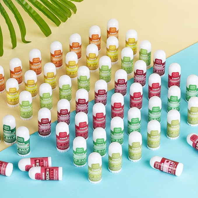 120 Pack Mini Lip Balm Bulk, Natural Lip Balm with Vitamin E & Beeswax, Moisturizing Lip Care for Dry Lips, Perfect for Party Favors, Care Packages & Small Gifts