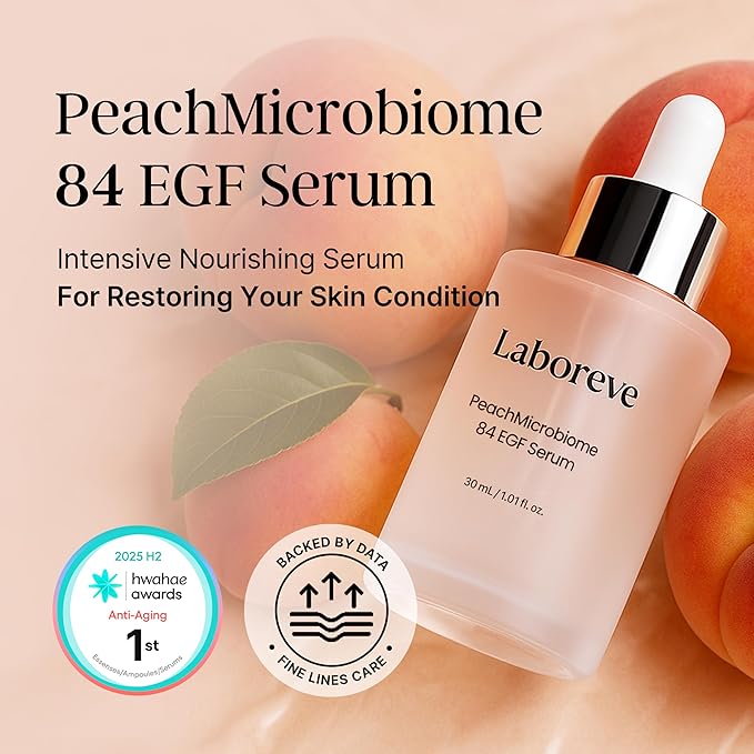 Peach Skincare Set, PDRN Peach Toner & EGF Peach Serum, 2-Step Korean Skin Care Routine for Radiant & Even-Looking Skin