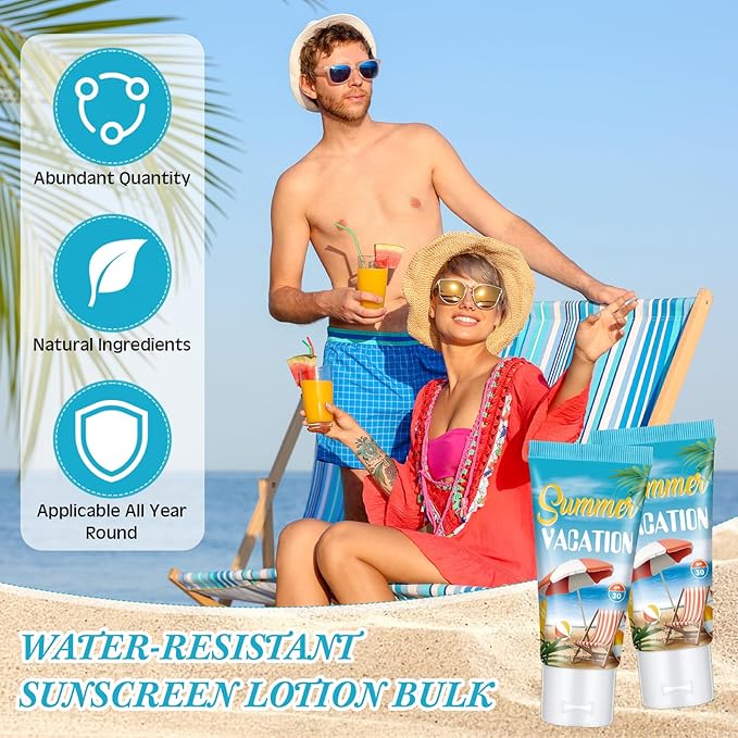 6 Pcs Mini Tinted Sunscreen Bulk for Summer Vacation Party Spf 30 Water Resistant Sunscreen Lotion Bulk 1 oz Travel Size for Thank You Gifts Summer Vacation Party Supplies