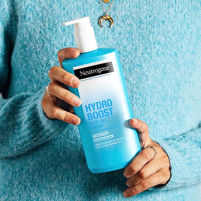 Neutrogena Hydro Boost Body Gel Cream, Hydrating Body Lotion with Hyaluronic Acid for Sensitive Skin, Fragrance-Free Hyaluronic Acid Moisturizer, 16 oz, 2 Pack