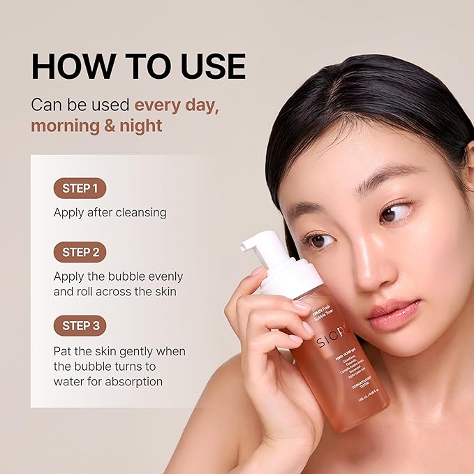 Siore NMN Fresh Bubble Toner | Glow-Boosting Toner with 99% Purity NMN 10,000ppm and Resveratrol, Centella, Niacinamide and Ceramide | Glass Glow Skin | Korean Pharmacy Anti-Aging Skin Care