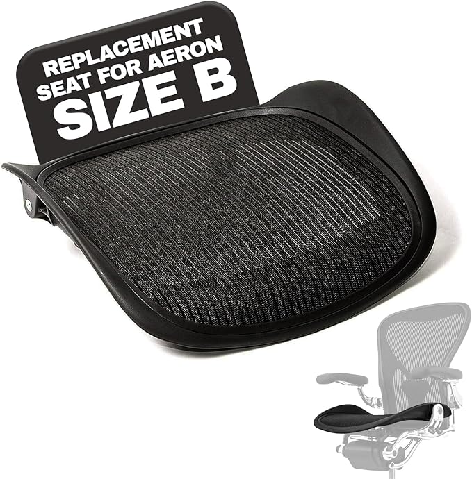 Replacement Seat for Herman Miller Classic Aeron Size B Medium (Black Mesh)