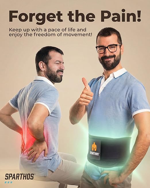 Sparthos Back Brace for Lower Back Pain - Immediate Relief from Sciatica, Herniated Disc, Scoliosis - Breathable Design With Lumbar Support Pad - For Home & Lifting At Work, For Men & Women - Medium